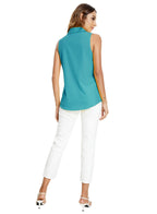 Women's Sleeveless Button Down Blouse – V-Neck Casual Summer Tank Top