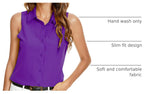 Women's Sleeveless Button Down Blouse – V-Neck Casual Summer Tank Top