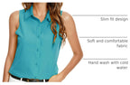 Women's Sleeveless Button Down Blouse – V-Neck Casual Summer Tank Top
