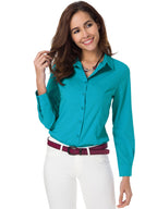 Women's Long Sleeve Button Down Shirt – Stretch Wrinkle-Resistant Work Blouse