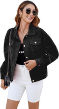 Atnlewhi Women's Long Sleeve Denim Jacket Casual Button Down Basic Jean Jackets with Pockets